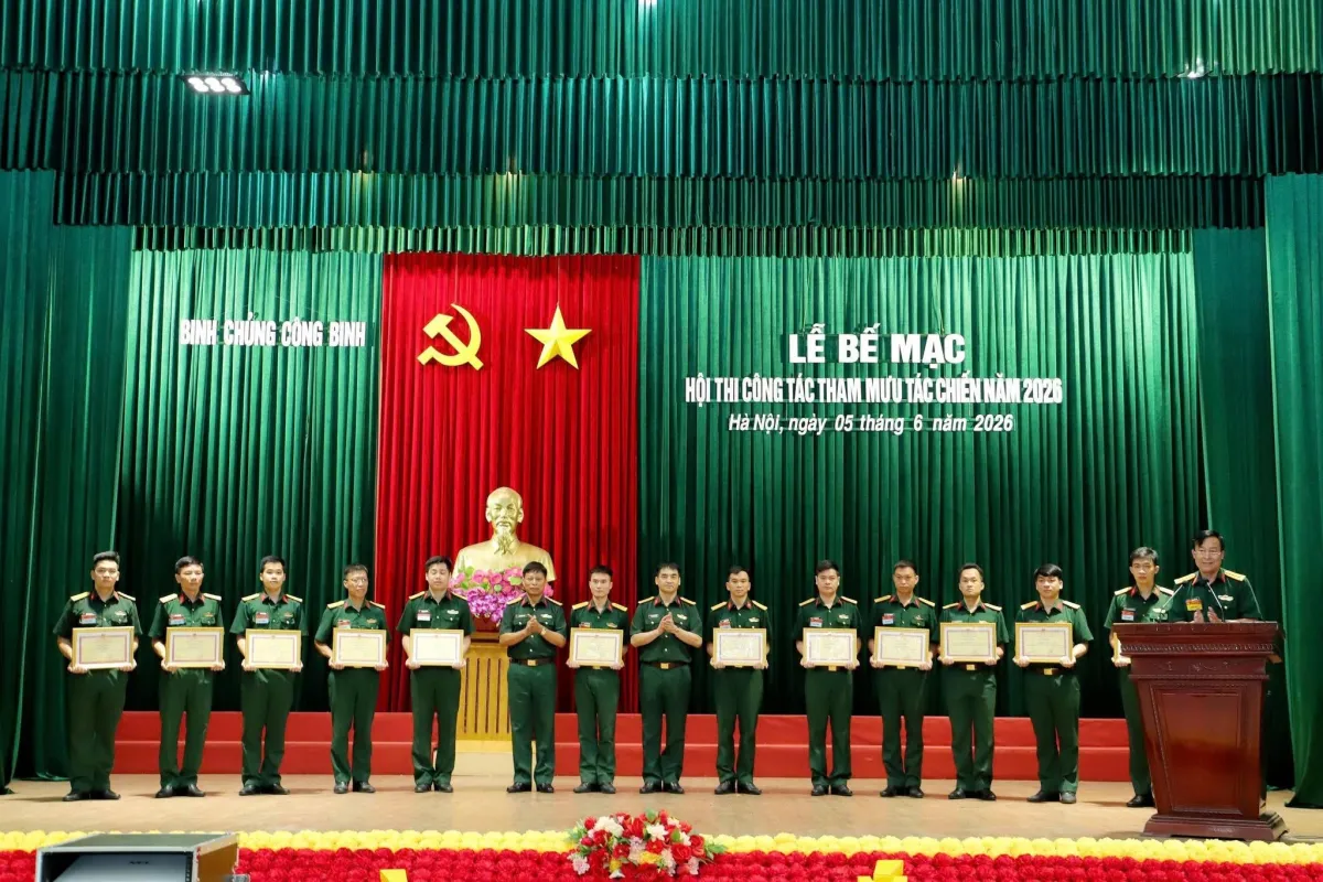 BẾ MẠC HỘI THI CÔNG TÁC THAM MƯU TÁC CHIẾN BINH CHỦNG CÔNG BINH NĂM 2026