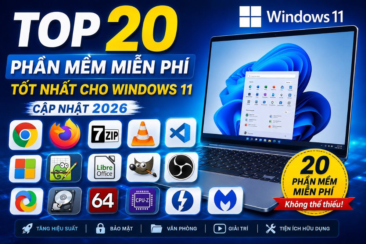 Top 20 Phần Mềm Miễn Phí Tốt Nhất Cho Windows 11 Năm 2026