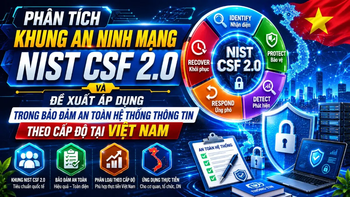 Phân tích Khung an ninh mạng NIST CSF 2.0 và đề xuất áp dụng trong bảo đảm an toàn hệ thống thông tin theo cấp độ tại Việt Nam